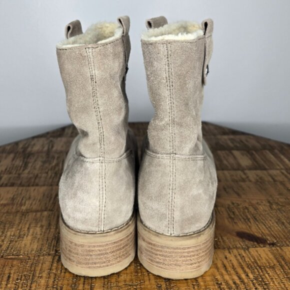 Aspen Suede Shearling-Lined Ankle Boots | Taupe Beige | Size 9 - Picture 5 of 10
